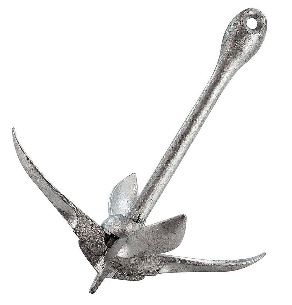 Компактный Складной Якорь с Лапами Типа А для Катеров и Лодок ПВХ, тип A, 2,5 кг