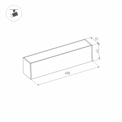 Светильник MAG-FLAT-45-L405-12W Warm3000 (BK, 100 deg, 24V, DALI) (Arlight, IP20 Металл, 5 лет) 046580