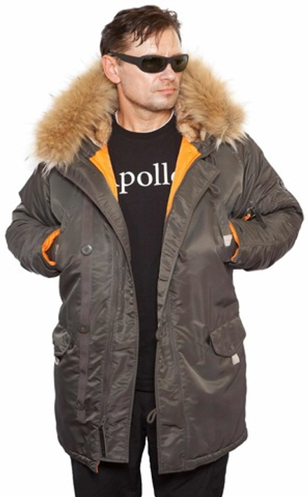 Куртка Аляска удлиненная Husky Long 2020 (т.серая - beluga/orange)