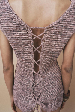 ZARA ТОП ИЗ РЕЛЬЕФНОГО ТРИКОТАЖА, ЦВЕТ МАЛЬВЫ