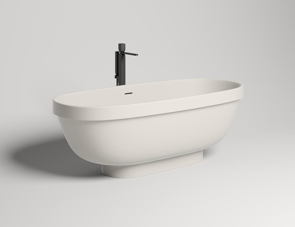 Ванна каменная отдельностоящая матовая 180х80 Salini GRECA MEANDER 103121MRF окрашена по RAL