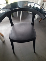 Кресло пластиковое Papatya Luna, черный, дымчатый