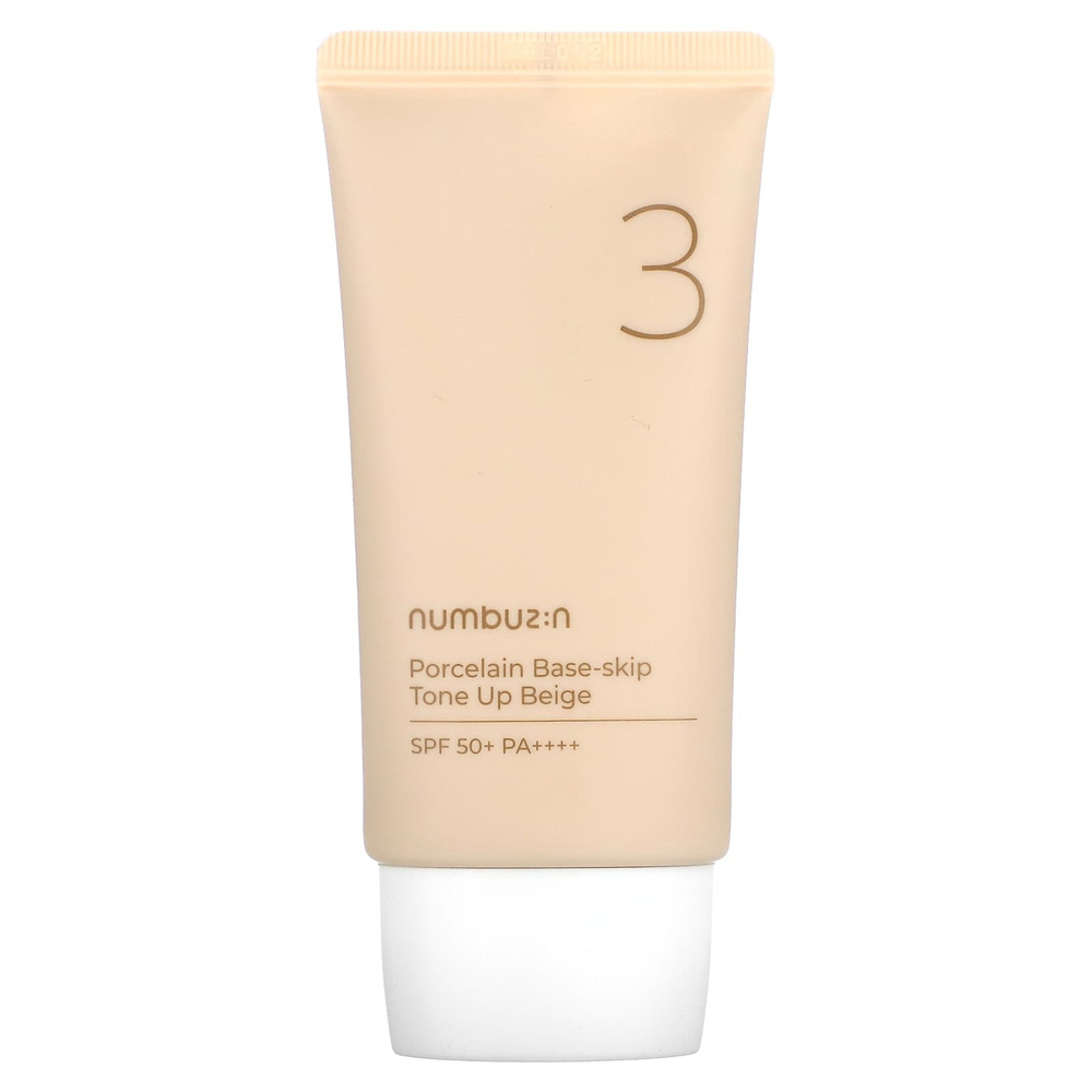 Numbuzin, No.3 Porcelain Base-Skip, бежевый тон, SPF 50+ PA ++++, 50 мл (1,69 жидк. унц.)