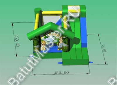 Небольшой надувной батут "Лесной домик"