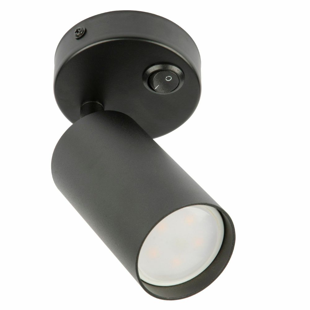 DLC-S620 GU10/B BLACK Светильник декоративный накладной, серия Sotto. Без лампы, цоколь GU10. Выкл. на корпусе. Металл. Черный. TM Fametto