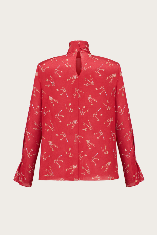 БЛУЗА ИЗ ШЕЛКА С АВТОРСКИМ ПРИНТОМ