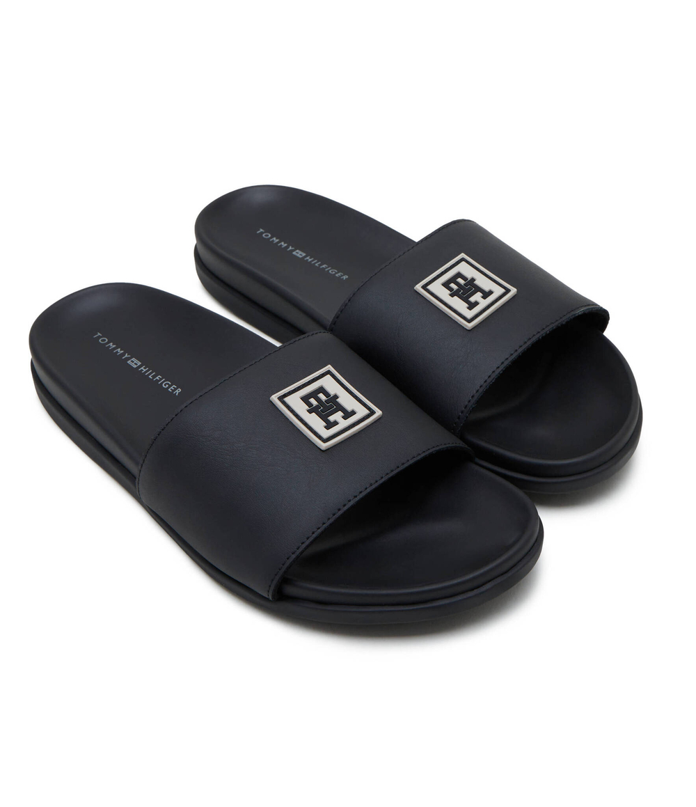 Кожаные шлепанцы Tommy Hilfiger - черный(FM0FM05031)