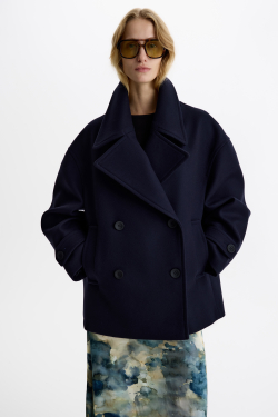 Бушлат двубортный из итальянской шерсти