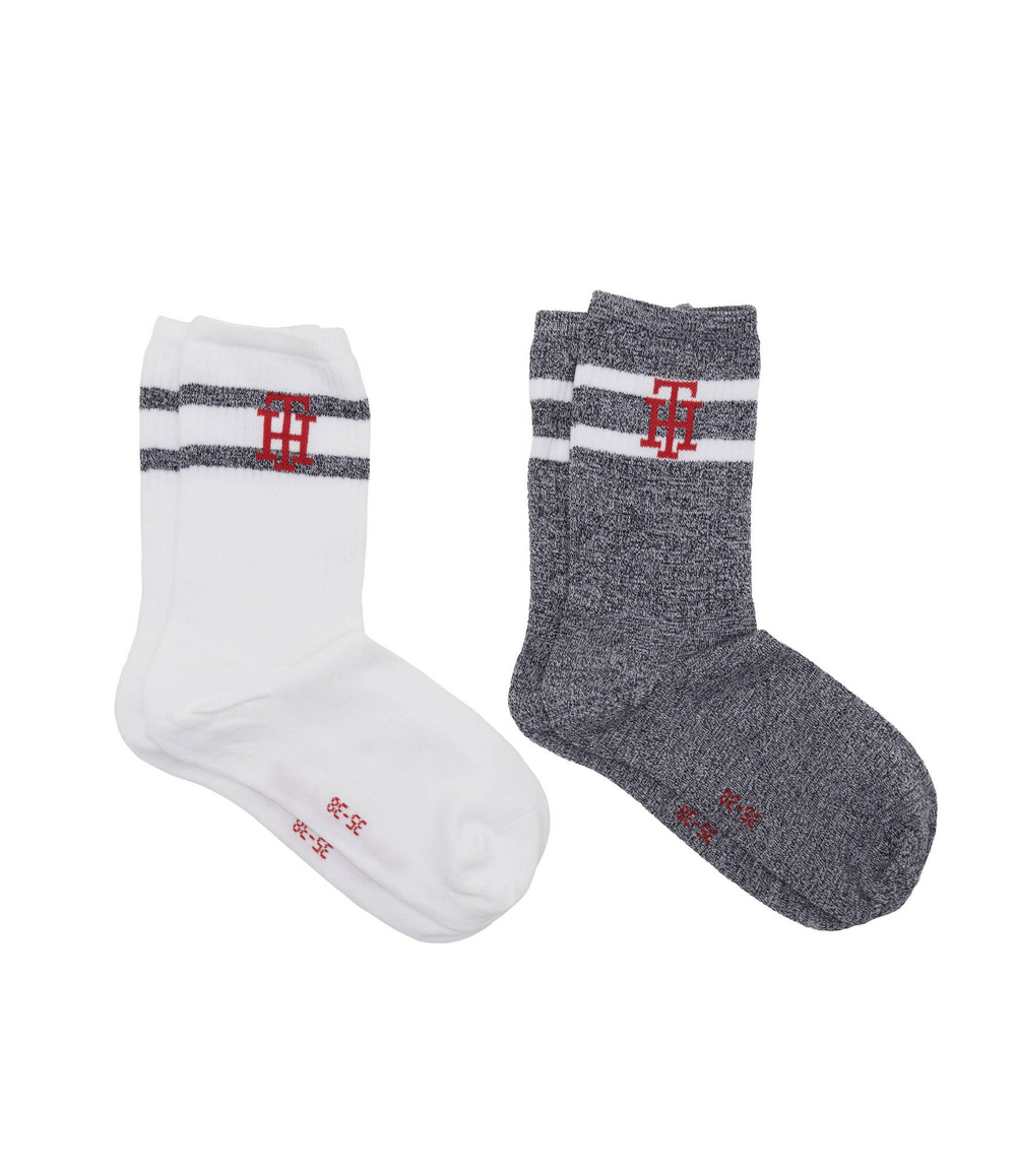 Носки 2 пары RIB MONOGRAM Tommy Hilfiger - графитовый(701225399)