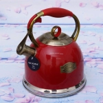 Чайник из нержавеющей стали 3л «Vicalina» Винтаж красный VL-9246