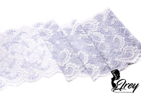 03-158 Кружево эластичное 22 см, айвори/голубой