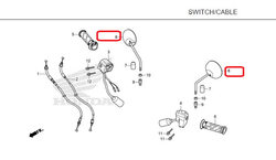 88210-K0G-901. MIRROR COMP.. Honda C125