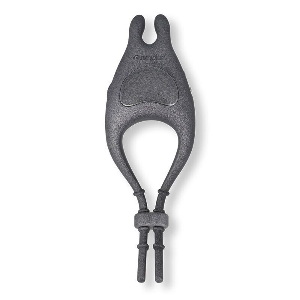 Черное эрекционное виброкольцо с управлением через приложение