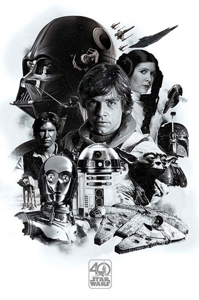 Лицензионный постер (81) Star Wars 40th Anniversary (Montage)