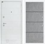Дверь входная Лабиринт Трендо  25 - Бетон светлый, черные вставки металлическая