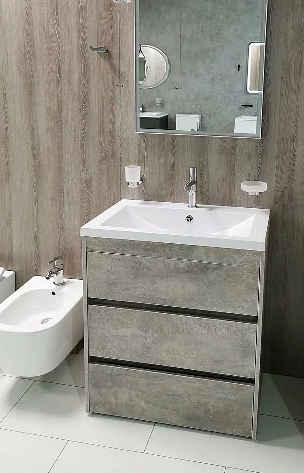 Тумба с раковиной Art&Max Family 750-3C напольная, Венето цемент