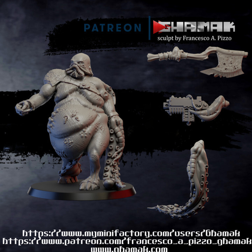 Chaos Chaos Cultists Культист Нургла №1 миниатюра для dnd, днд, pathfinder, фентези, Настольная игра, НРИ, Варгейм, РПГ