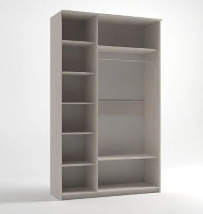 Шкаф 3-х створчатый Дуэт Люкс с зеркалом Бодега белая