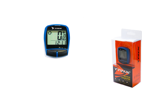 Велокомпьютер TRIX проводной, 16 функций, синий