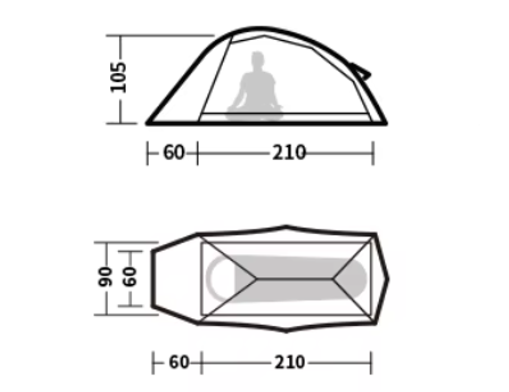 Палатка Naturehike Cloud Up Base 1-местная, алюминиевый каркас, оранжевая, CNK2450WS032-1WBOR