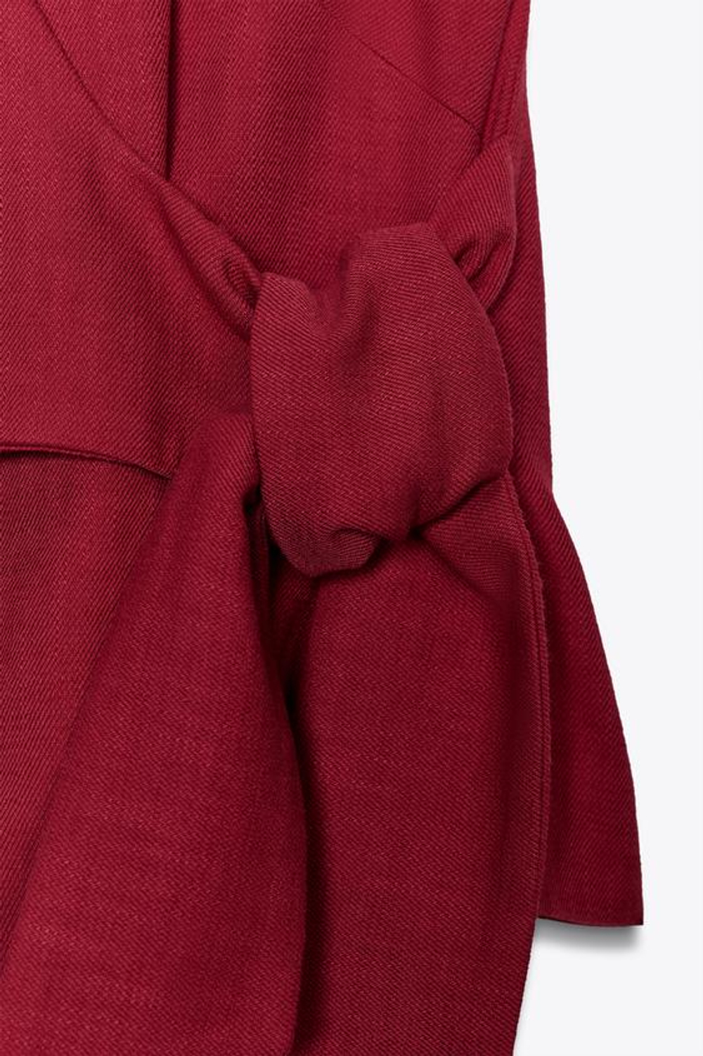 ZARA ЖИЛЕТ ХАЛТЕР С ЗАВЯЗКОЙ, ВИШНЕВЫЙ