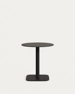 Dina Садовый круглый стол черный на черном металлическом основании Ø 68x70