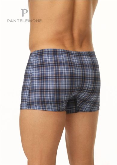 Трусы мужские боксеры для больших мужчин Pantelemone PMHB-1371, клетка синяя