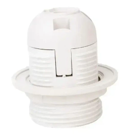 Патрон для лампы E27 пластиковый с кольцом