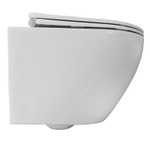 Сет: Инсталляция LORANTO prestige + Унитаз подвесной Azario Fatto безободковый, система смыва "Торнадо", c быстросъемным сиденьем микролифт + Кнопка к инсталляции Loranto Prestige Line, хром матовый (4551+AZ-1049WS+7521)