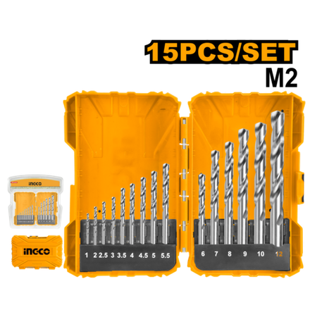 Набор сверл по металлу INGCO AKDL51502 INDUSTRIAL 15 шт.