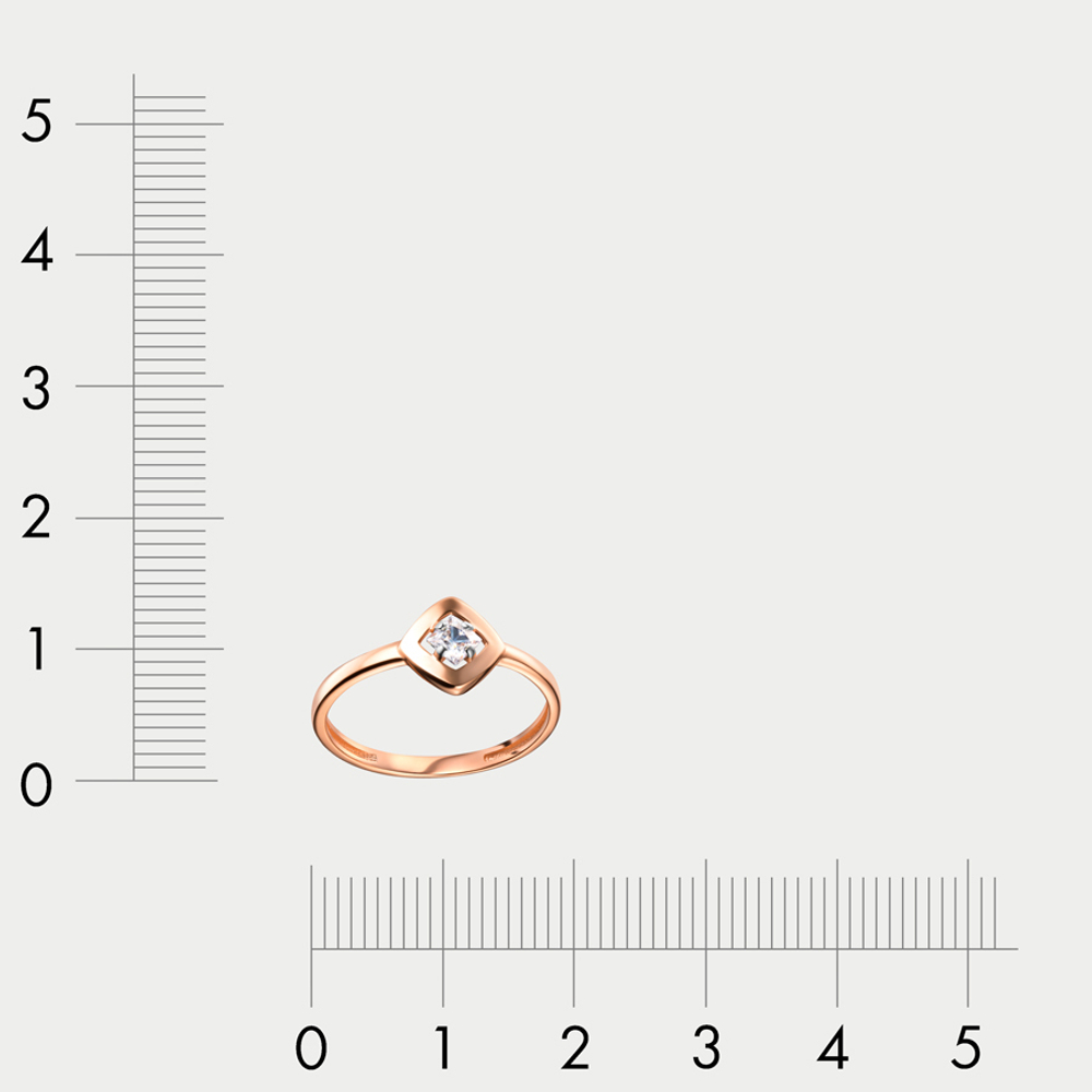 Кольцо для женщин из розового золота 585 пробы с фианитами (арт. 018291-1102)