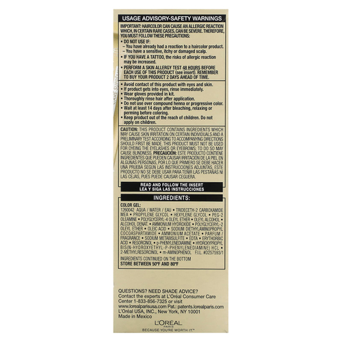 L'Oréal, Superior Preference, сияющий оттенок, не выцветающий, 8 оттенков для блонда (средний оттенок), 1 нанесение