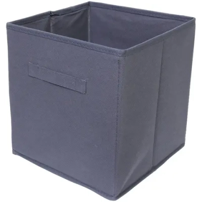 Короб - органайзер складной стеллажный для хранения вещей с ручками «ДОМания», цвет серый, 26,5*26,5*28см (лейбл)