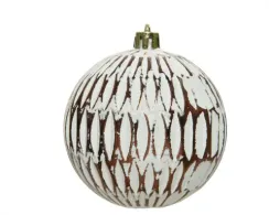 Набор пластиковых шаров Дамский каприз 80 мм., белый патина, Kaemingk (029292)