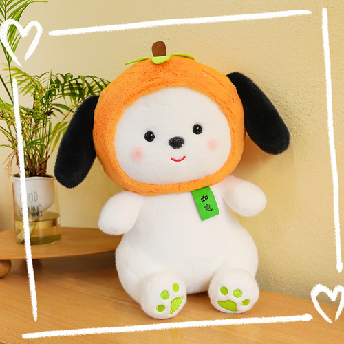 Мягкая игрушка "Собачка в шапочке из хурмы"