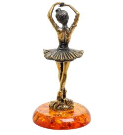 Народные промыслы AM-1814 Фигурка «Балерина» (латунь, янтарь)