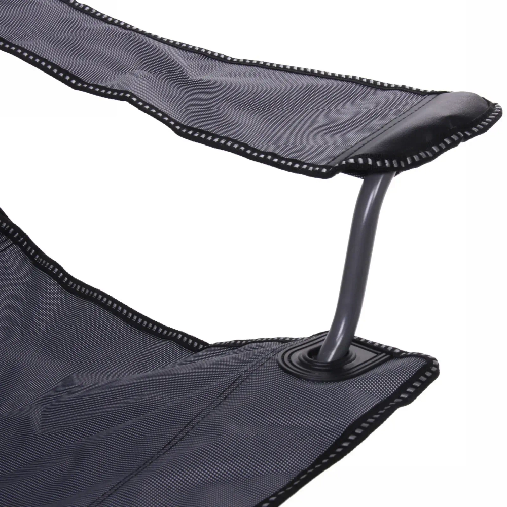 Кресло складное с подлокотниками до 120кг 85*88*53см серое