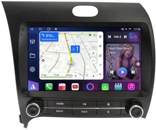Магнитола для KIA Cerato 3 2013-2019 (рамка с крутилками) - FarCar S400-TS18 монитор 9.5" QLED на Android 14, CarPlay, 4G SIM-слот
