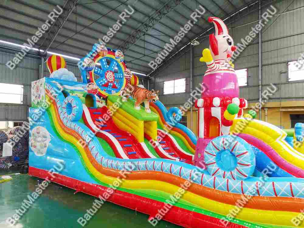 Коммерческий надувной батут "Парк развлечений" 18*8*8 м