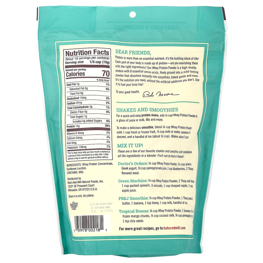 Bob's Red Mill, Порошок сывороточного белка, 340 г (12 унций)