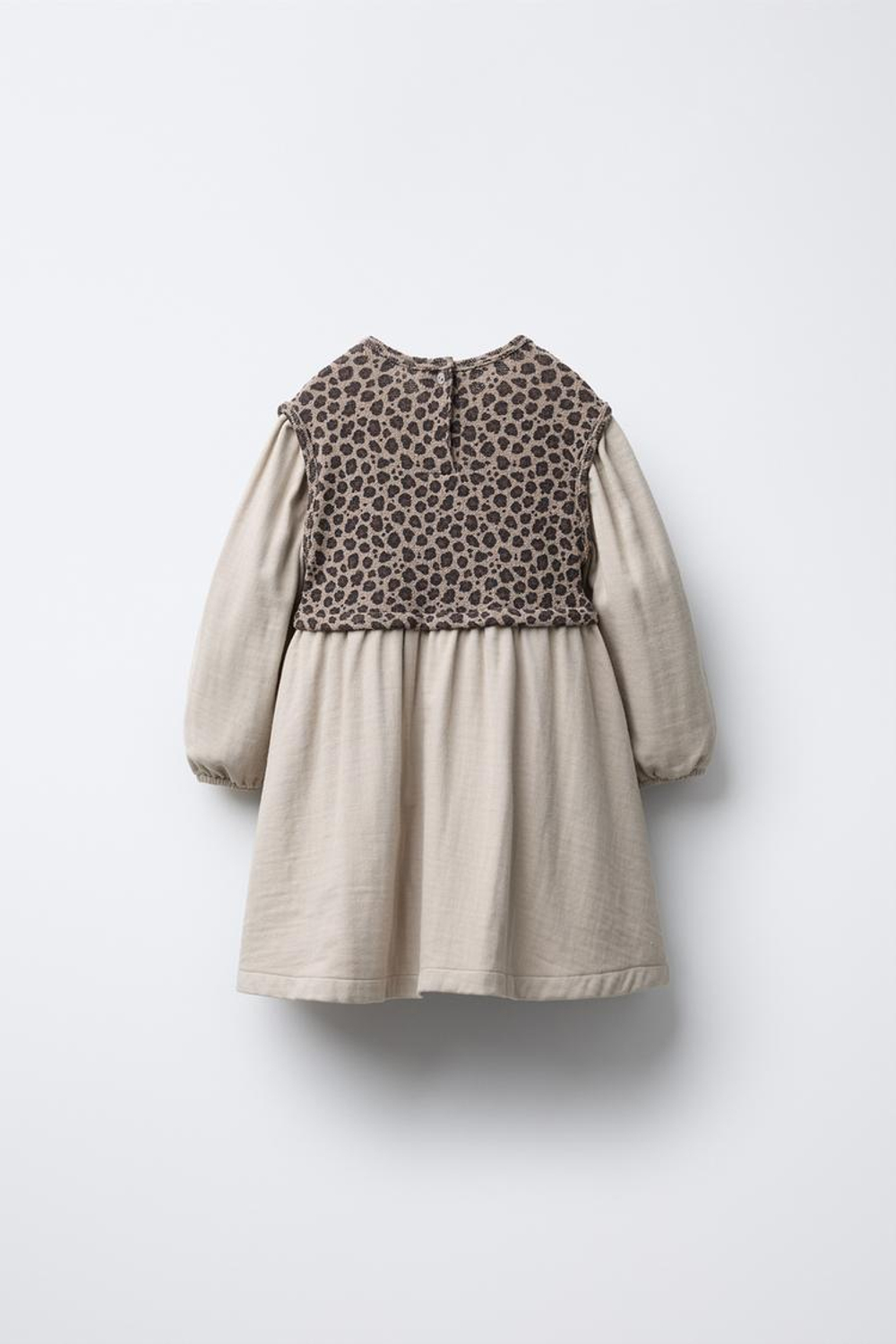 ZARA КОМБИНИРОВАННОЕ ПЛАТЬЕ С ПРИНТОМ, РЫЖЕВАТО-КОРИЧНЕВЫЙ