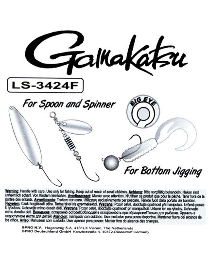 Крючки Gamakatsu LS-3424F NEW LABEL HOOKS BLACK разм. 04 8шт.
