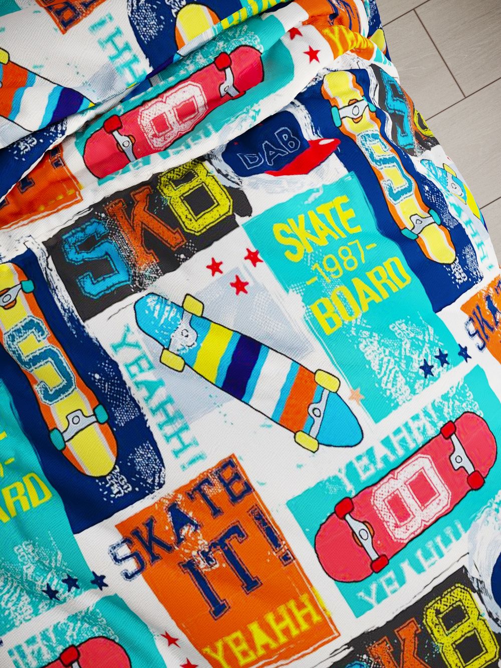 Наволочка комплект 2шт перкаль Сказка "Скейт" 50x70 см на молнии