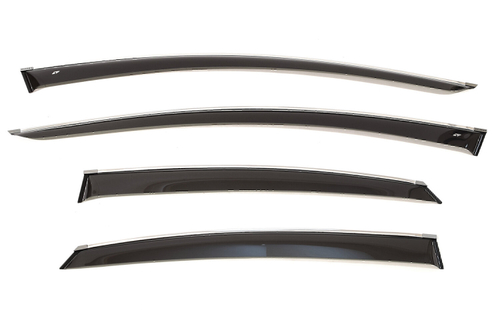 Дефлекторы боковых окон Cobra Tuning на Ford Mondeo 4 седан 2007-2013 хромированный молдинг арт.F31407CR