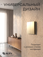 Ультратонкий одинарный 2-кл выключатель, золотой