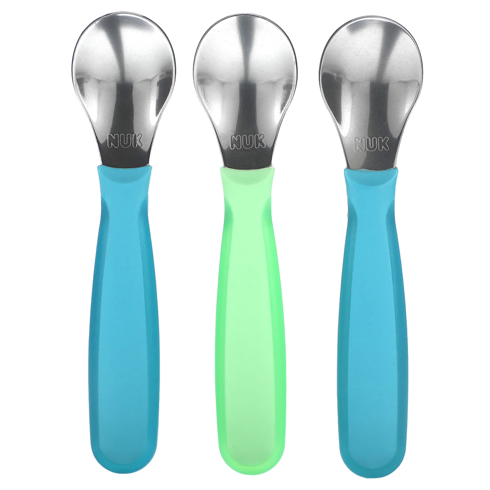 NUK, Набор ложек для столовых приборов для детей, от 18 месяцев, 3 шт.