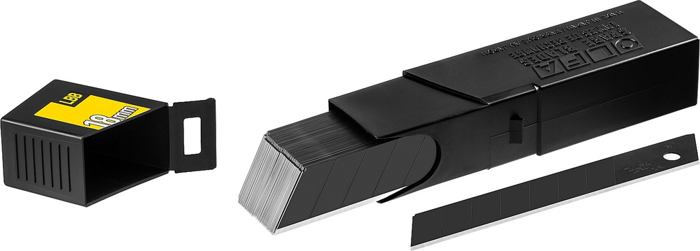 OLFA EXCEL BLACK, 18 х 100 х 0.5 мм, 50 шт, сегментированные лезвия (OL-LBB-50B)