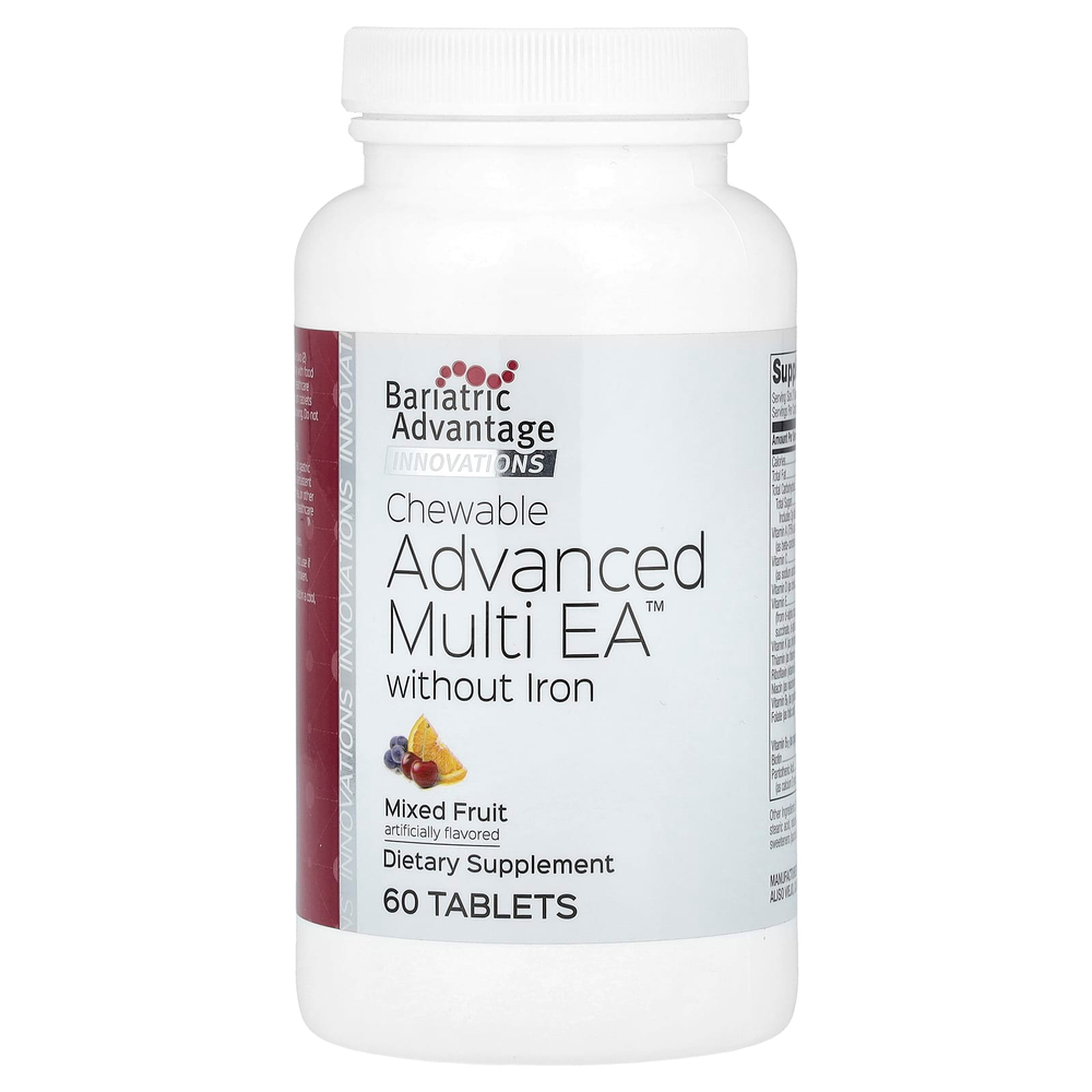 Bariatric Advantage, Жевательные Advanced Multi EA без железа, фруктовое ассорти, 60 таблеток