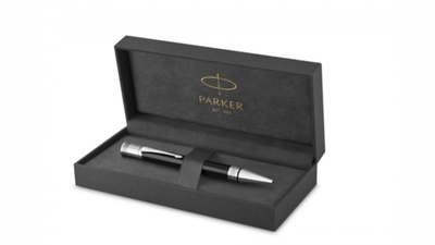 Шариковая ручка Parker Duofold Classic International Black CT 1931390, стержень: M, цвет чернил: black, в подарочной упаковке.