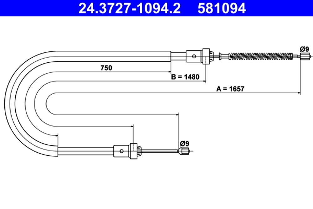 ATE - 24372710942-ATE - Cable Pull, parking brake